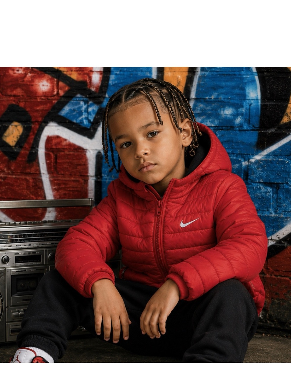 Nike Kids Puffer Hooded Jacket Size 12 months
